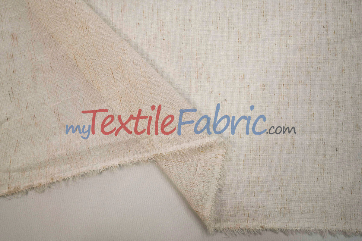 Swiss Sheer Sheer Polyester Fabric - Linen-Look Sheer Drapery, 130" Wide, White (1 Yard)