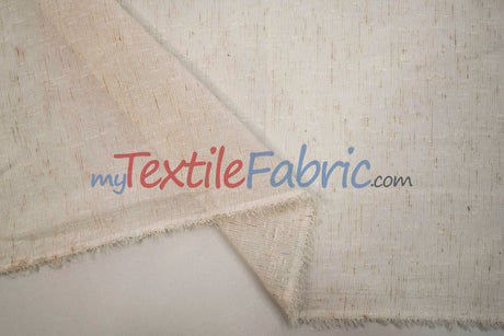Swiss Sheer Sheer Polyester Fabric - Linen-Look Sheer Drapery, 130" Wide, White (1 Yard)
