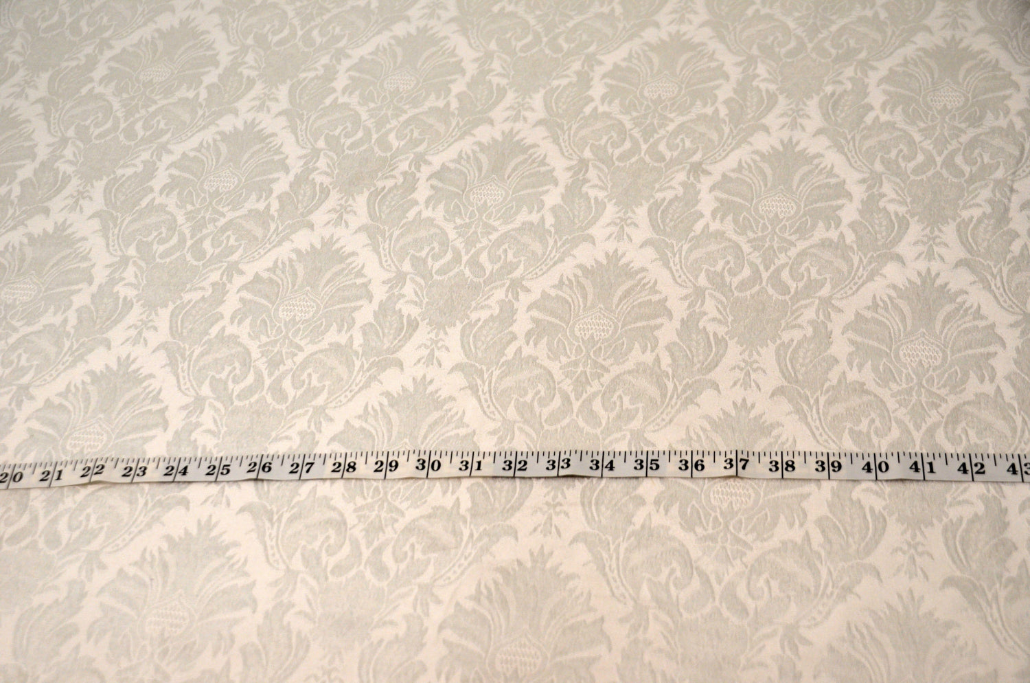 Vintage Damask Polyester Fabric - Damask Brocade, 58" Width, White, Ivory, Blush Pink (1 Yard)