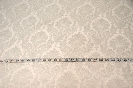 Vintage Damask Polyester Fabric - Damask Brocade, 58" Width, White, Ivory, Blush Pink (1 Yard)