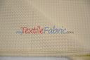 Waffle Brocade Polyester Fabric - Textured Waffle Grid, 60" Width, White, Ivory, Champagne, Black (1 Yard)