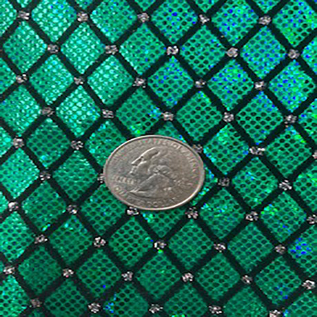 Nylon Spandex Diamond Flocking Hologram Fabric