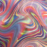 Polyester Spandex Volcano Abstract Rainbow Fabric 60"