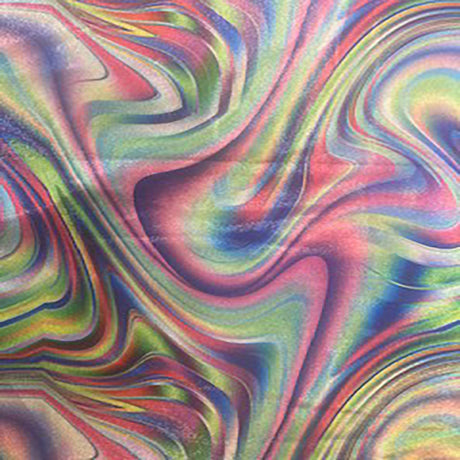 Polyester Spandex Volcano Abstract Rainbow Fabric 60"