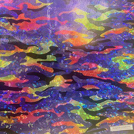 Poly Spandex Shattered Camouflage Hologram Fabric