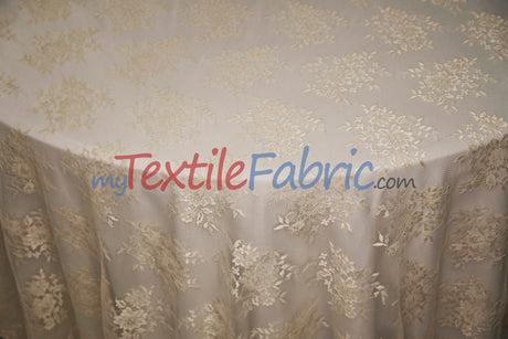 Chantilly Lace Polyester Fabric - Floral Embroidery, Sheer Mesh, 52" Width (1 Yard)