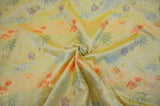 Chinese Flower Brocade Polyester Fabric - Oriental Floral Brocade, 45" Width (1 Yard)