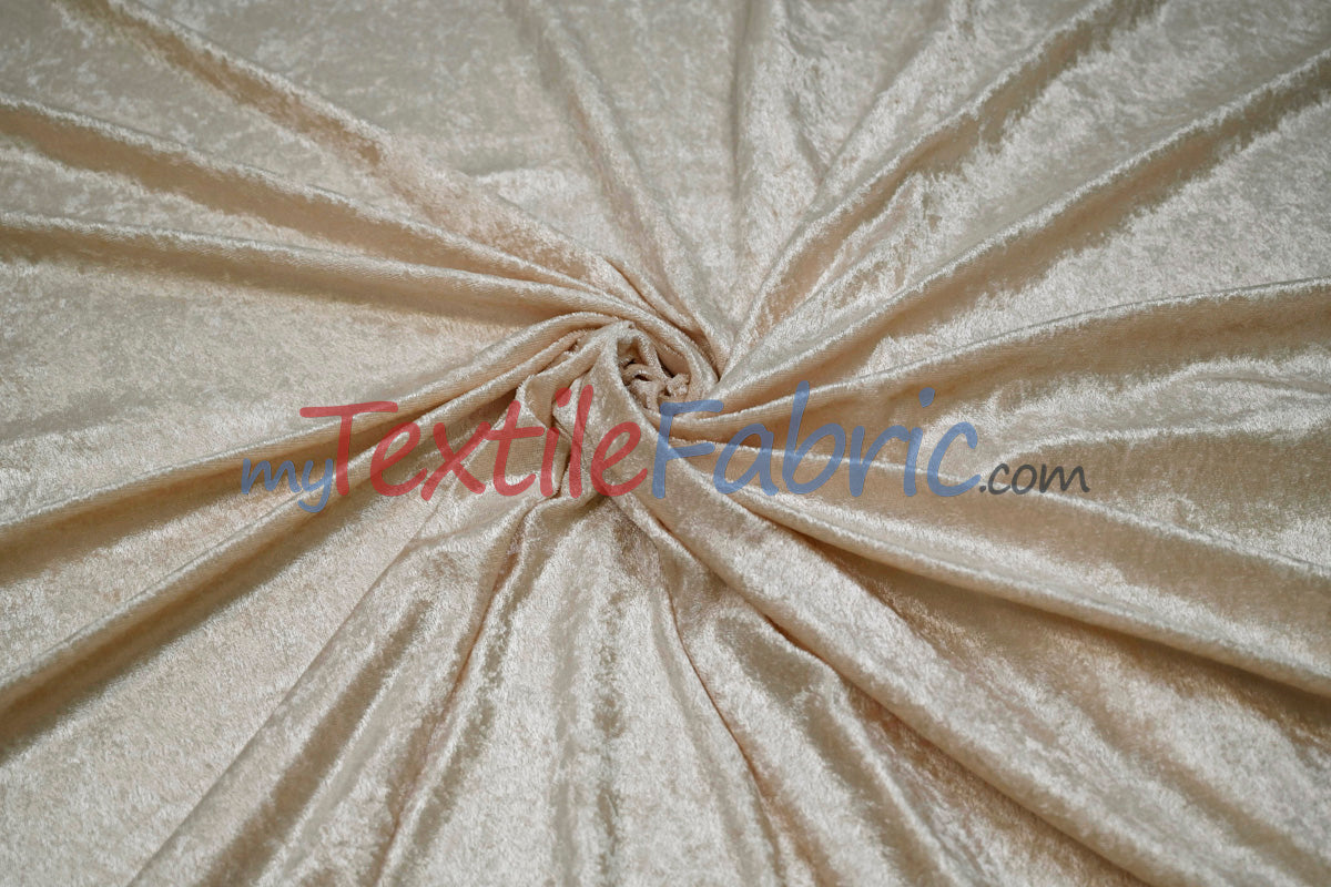 Panne Velvet Polyester Fabric - Crush Panne Velour, Solid, 58/60" Width (1 Yard)