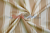 Rustic Linen Stripe Polyester Fabric - Yarn-Dyed Horizontal Stripes, 56/58" Width (1 Yard)