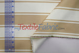 Rustic Linen Stripe Polyester Fabric - Yarn-Dyed Horizontal Stripes, 56/58" Width (1 Yard)