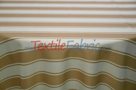 Rustic Linen Stripe Polyester Fabric - Yarn-Dyed Horizontal Stripes, 56/58" Width (1 Yard)