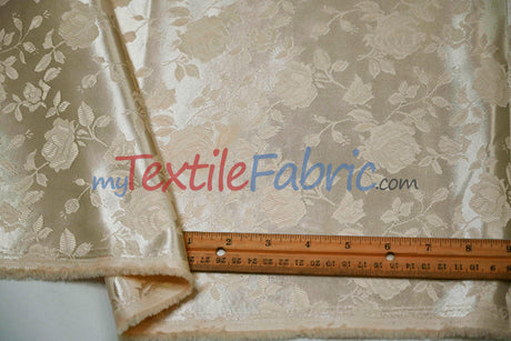 Satin Jacquard Satin Polyester Fabric - Satin Flower Brocade, 58/60" Width, Sample Swatch 3"x3" (1 Sample Swatch)