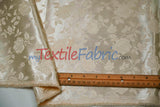Satin Flower Brocade Polyester Fabric - Tone On Tone Embossed Floral, 58/60" Width (1 Yard)