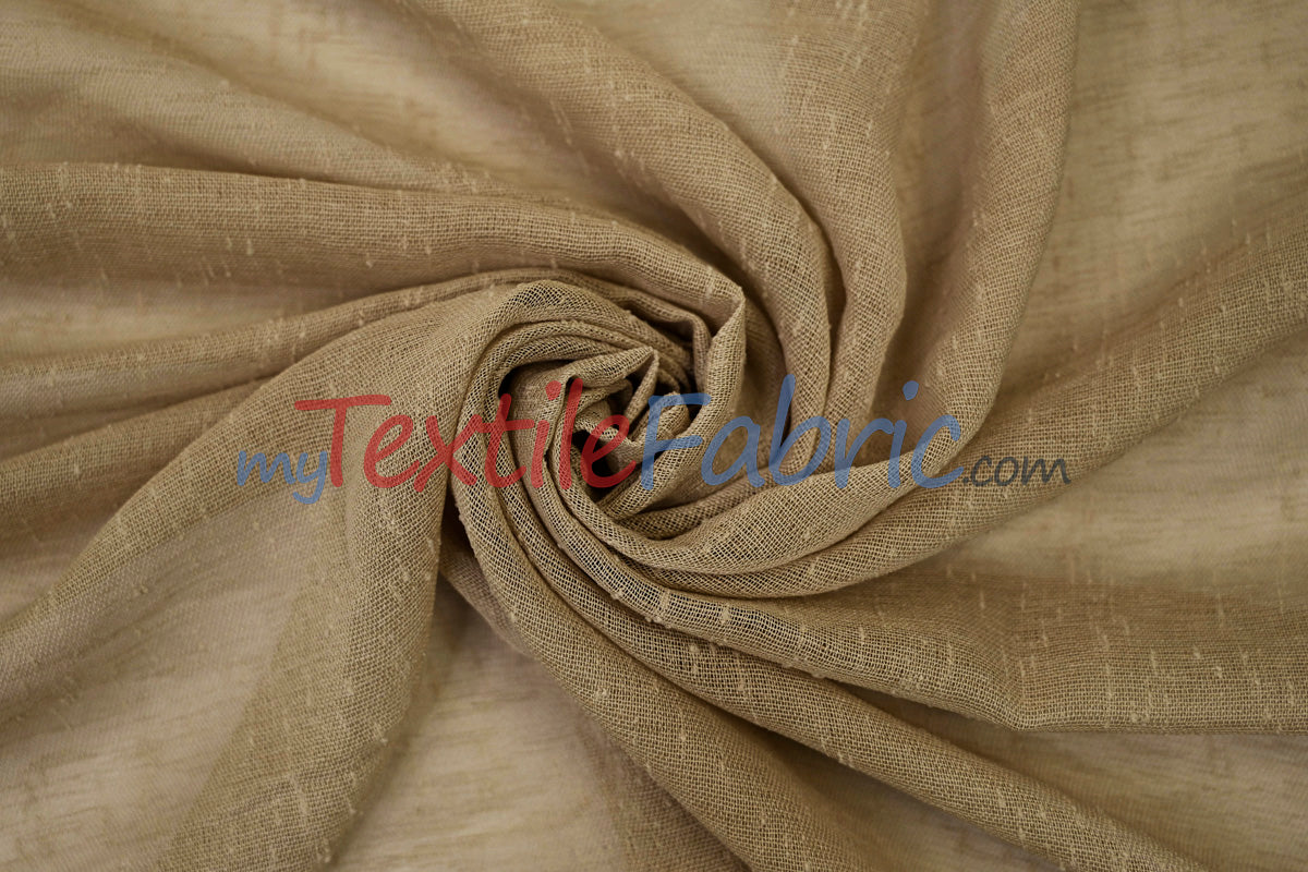 Swiss Sheer Sheer Polyester Fabric - Linen-Look Sheer Drapery, 130" Wide, White (1 Yard)
