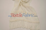 Pleated Ruffle Chiffon Polyester Fabric - Lightweight Textured Semi-Sheer, 44/46" Width (1 Yard)