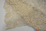 Guipure Bridal Lace Polyester Fabric - Heavy Double Scalloped Lace, Multiple Colors, 48/49" Width (1 Yard)