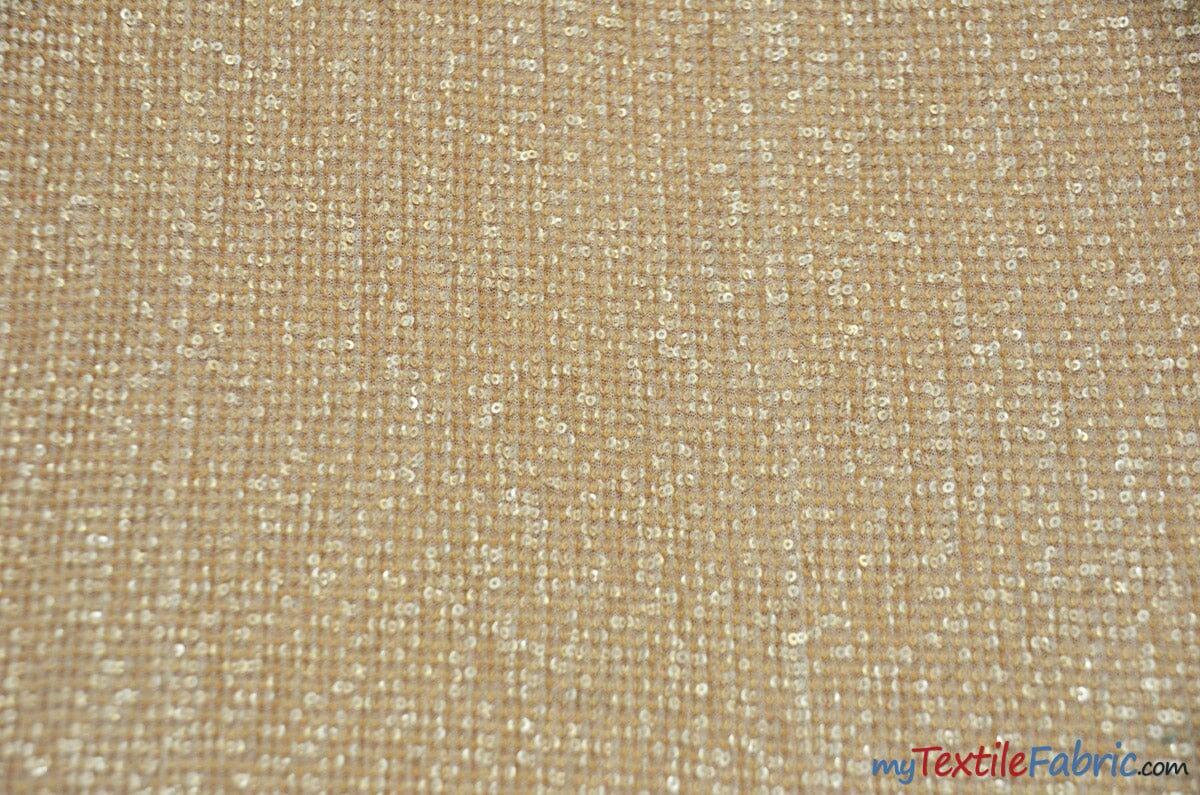 Pleated Glitz Polyester Sequins Fabric - Pleated Mesh, Multiple Colors, 56" Width (1 Yard)
