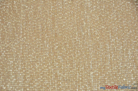 Pleated Glitz Polyester Sequins Fabric - Pleated Mesh, Multiple Colors, 56" Width (1 Yard)