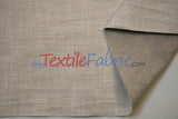 Upholstery Weight Poly Linen Fabric - Ivory, Taupe, Non Woven Backing, 60" Width (1 Yard)