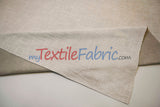 Upholstery Weight Poly Linen Fabric - Ivory, Taupe, Non Woven Backing, 60" Width (1 Yard)