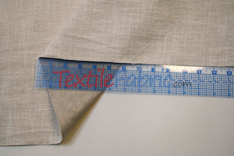Upholstery Weight Poly Linen Fabric - Ivory, Taupe, Non Woven Backing, 60" Width (1 Yard)