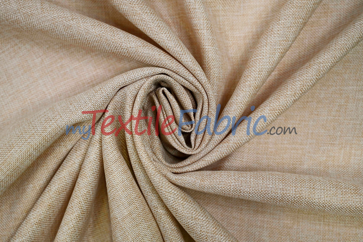 Vintage Linen Polyester Fabric - Faux Burlap, Rustic Natural Look, 58/60" Width (1 Yard)