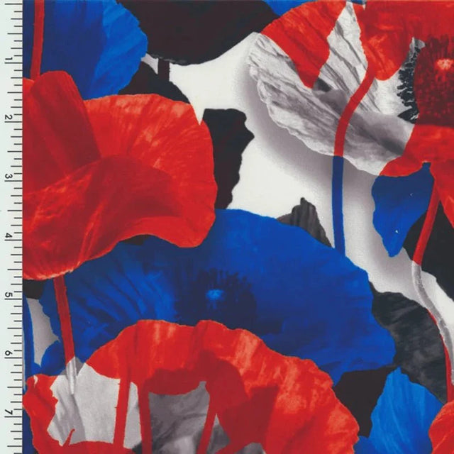 Printed Spandex American Flag Flower Poly Spandex