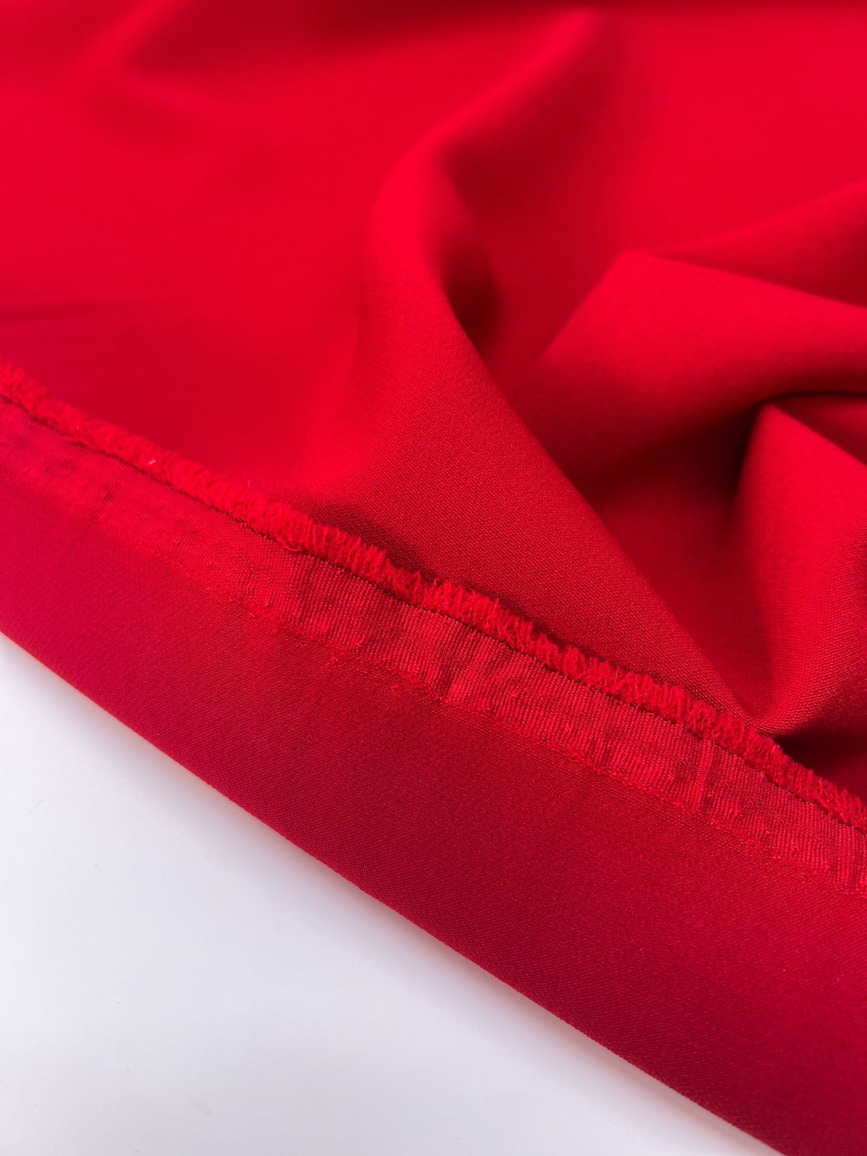 Double Weave Red Polyester Elastane Suiting