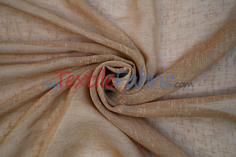 Swiss Sheer Sheer Polyester Fabric - Linen-Look Sheer Drapery, 130" Wide, White (1 Yard)