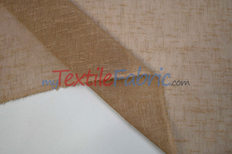 Swiss Sheer Sheer Polyester Fabric - Linen-Look Sheer Drapery, 130" Wide, White (1 Yard)