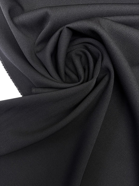 Black Wool Woven Suit Fabric