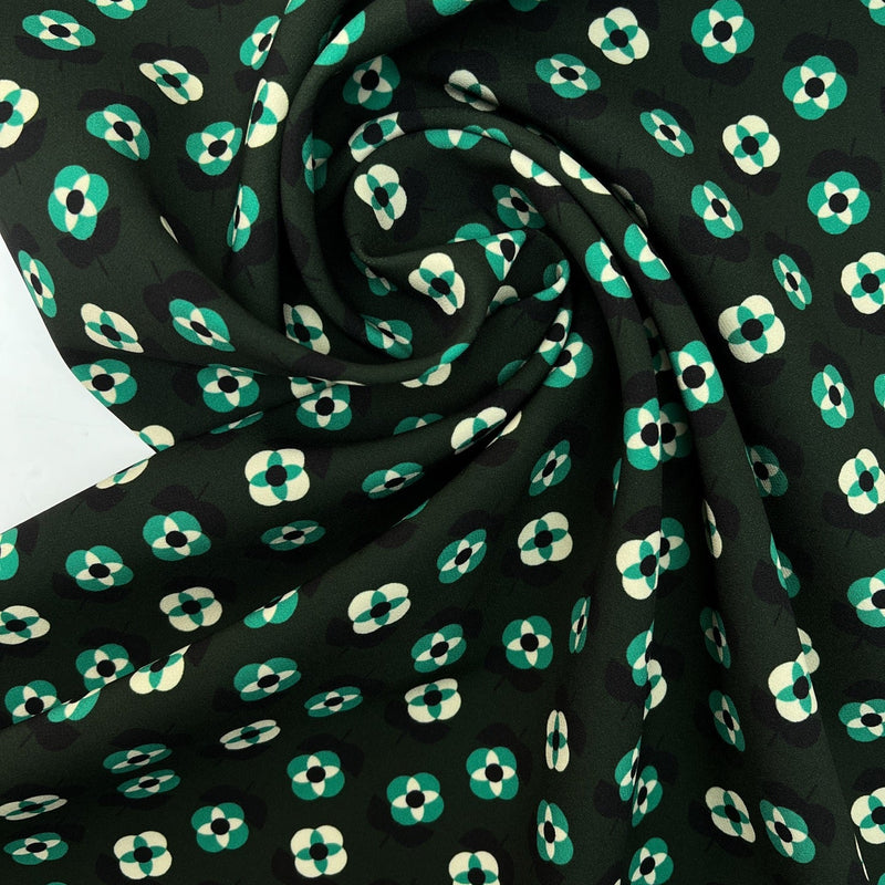 Polyamide Elastane Crepe Printed Green