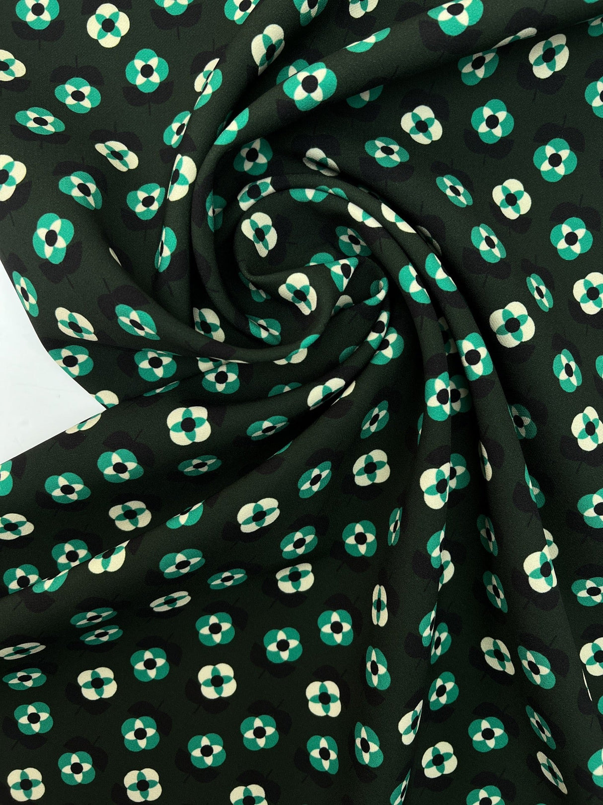 Polyamide Elastane Crepe Printed Green