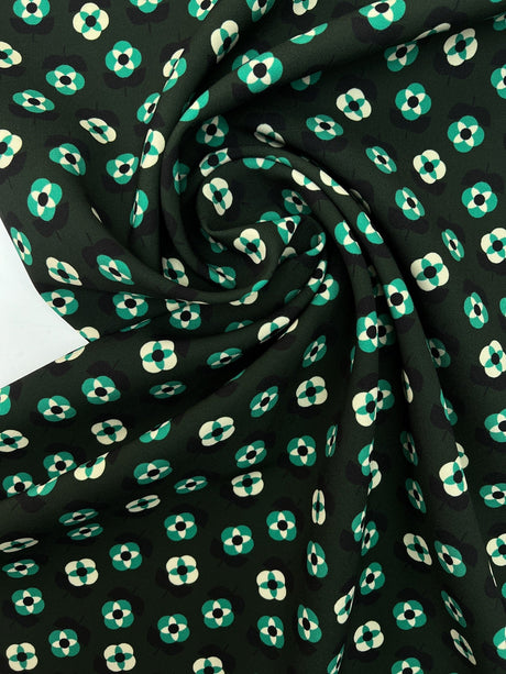 Polyamide Elastane Crepe Printed Green