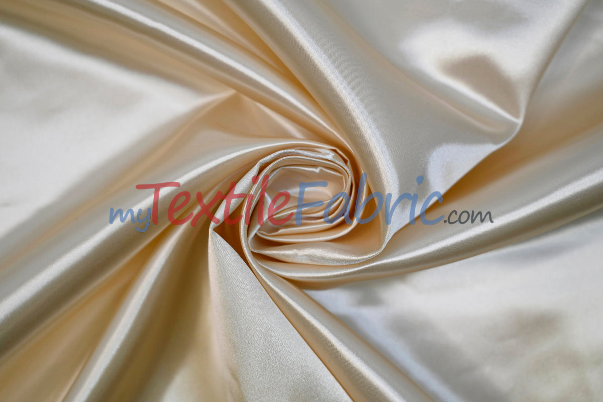 Bridal Satin Polyester Fabric - Shiny Solid, 58/60" Width, Multiple Colors (Yards, Bolts, Sample Swatches)