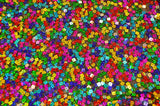 Rainbow Square Sequins Polyester Mesh Fabric - Multi Color Square Sequins, 52" Width (1 Yard)