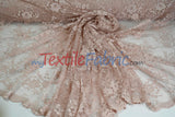 Chantilly Lace Polyester Fabric - Floral Embroidery, Sheer Mesh, 52" Width (1 Yard)