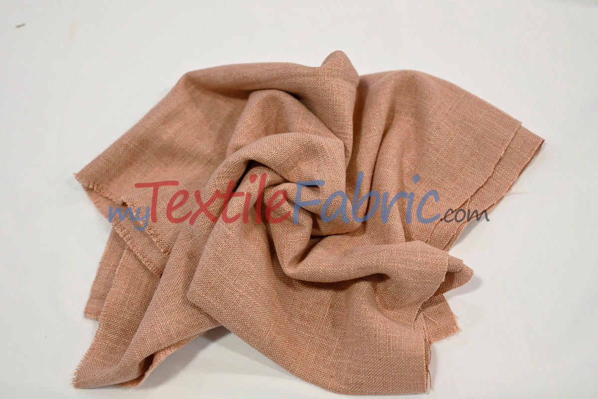 Luxe Linen Fabric Polyester-Linen Blend Fabric - 60" Wide, Upholstery, Apparel, Tablecloth (1 Yard)