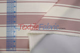 Rustic Linen Stripe Polyester Fabric - Yarn-Dyed Horizontal Stripes, 56/58" Width (1 Yard)