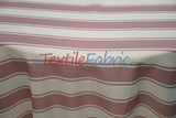 Rustic Linen Stripe Polyester Fabric - Yarn-Dyed Horizontal Stripes, 56/58" Width (1 Yard)
