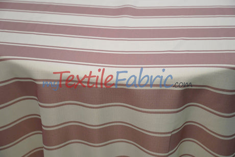 Rustic Linen Stripe Polyester Fabric - Yarn-Dyed Horizontal Stripes, 56/58" Width (1 Yard)