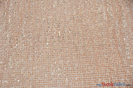 Pleated Glitz Polyester Sequins Fabric - Pleated Mesh, Multiple Colors, 56" Width (1 Yard)