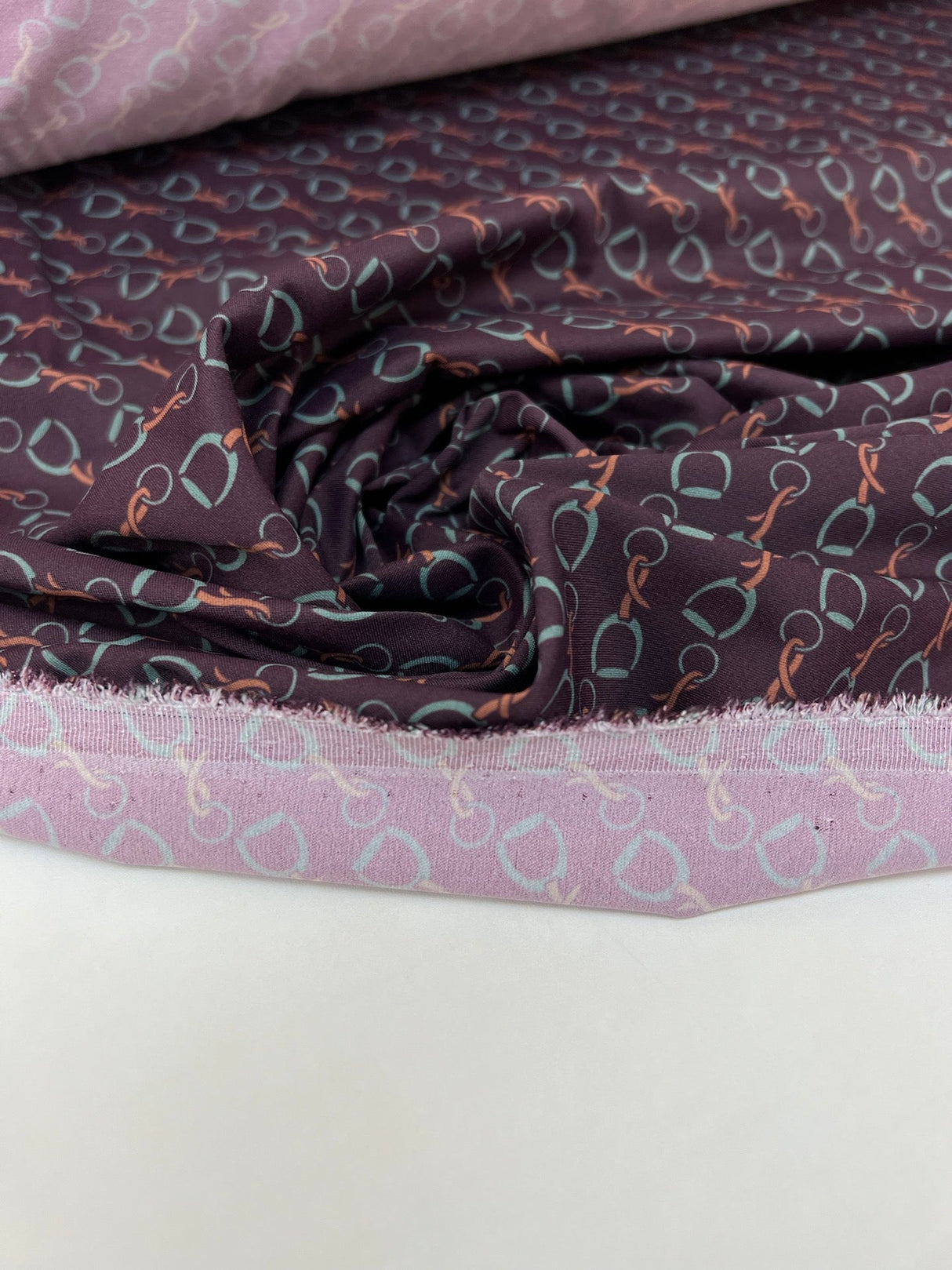 Polyamide Elastane Knit Geometric Brown-Green