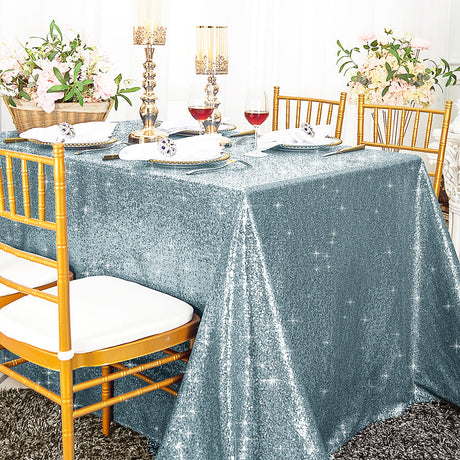 Shimmering Sequin Taffeta Tablecloth for Weddings