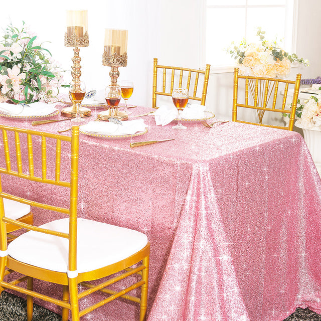 Sequin Taffeta Rectangular Tablecloth 90x156 Pink