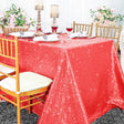 Rectangular Sequin Taffeta Tablecloth 90x132 Coral
