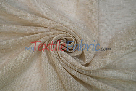 Swiss Sheer Sheer Polyester Fabric - Linen-Look Sheer Drapery, 130" Wide, White (1 Yard)
