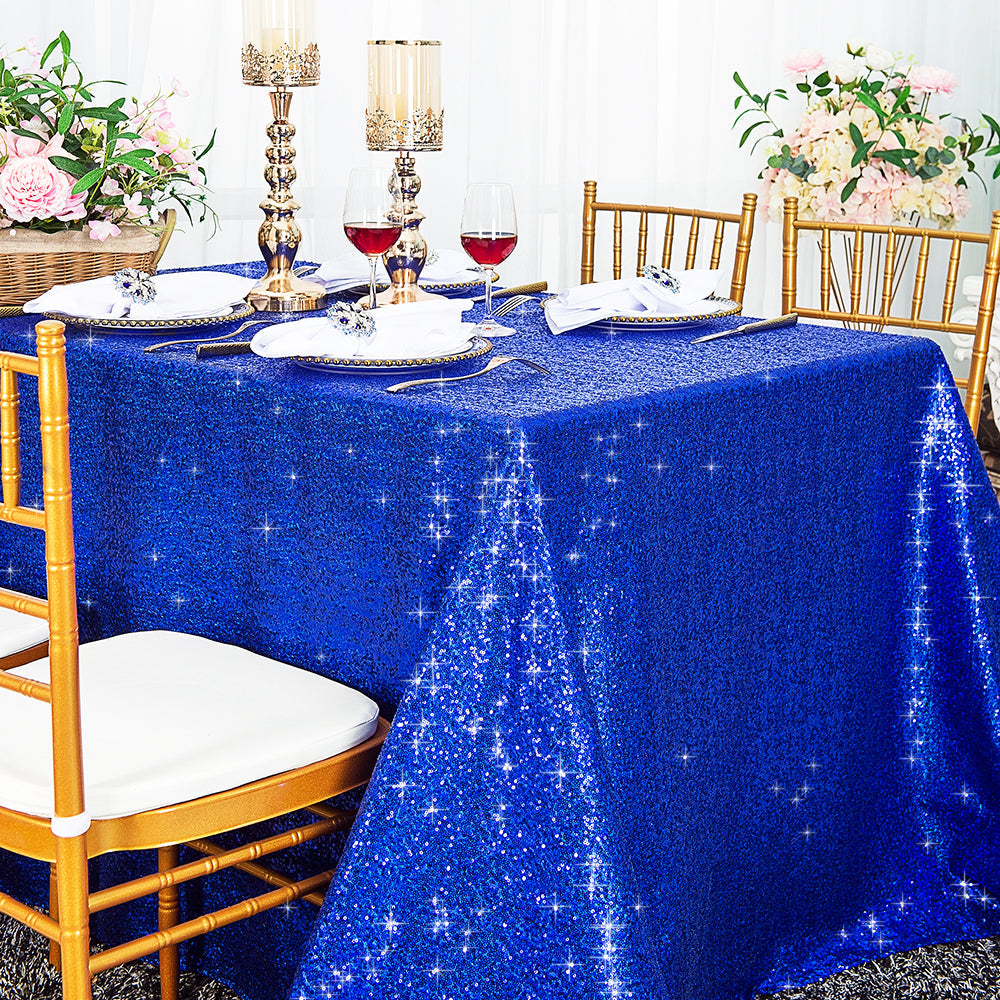 Shimmering Sequin Taffeta Tablecloth for Weddings