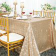 Sequin Taffeta Rectangular Tablecloth 90x156 Champagne