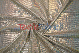 Anaconda Hologram Spandex Nylon Fabric - White Silver, White Charcoal, Holographic Foil Finish, 58/60" Width (1 Yard)